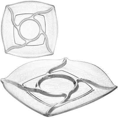 PETISQUEIRA DE VIDRO QUADRADA COM 5 DIVISORIAS QUADRATTO 30CM