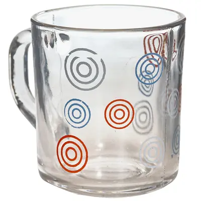 CANECA XICARA DE VIDRO ESPIRAL 215ML