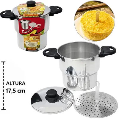 CUSCUZEIRA DE ALUMINIO Nº16 POLIDO 2,6L