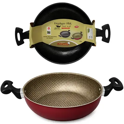 FRIGIDEIRA WOK RISOTEIRA ARTISTIC COM 2 ALCAS E SEM TAMPA 2,6L 24CM DE Ø