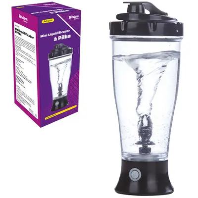 MINI LIQUIDIFICADOR PORTATIL 300ML A PILHA 21X8CM DE Ø NA CAIXA