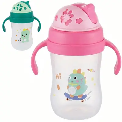 COPO BABY COM TAMPA E CANUDO + ALCA DE PLASTICO 300ML