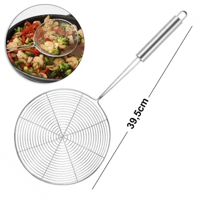 ESCUMADEIRA PARA FRITURA DE INOX ARAMADA 39,5X17,5CM DE Ø