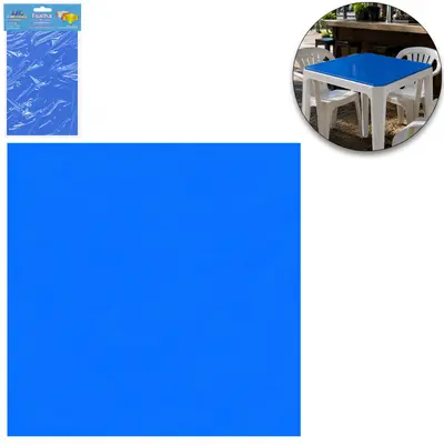 TOALHA PEROLADA AZUL ESCURO DE MESA DE PLASTICO QUADRADA COM 10 PECAS 70X70CM