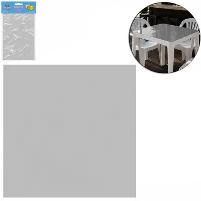 TOALHA PEROLADA PRATA DE MESA DE PLASTICO QUADRADA COM 10 PECAS 70X70CM