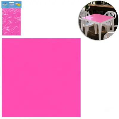 TOALHA PEROLADA ROSA DE MESA DE PLASTICO QUADRADA COM 10 PECAS 70X70CM