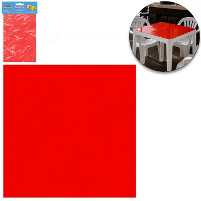 TOALHA PEROLADA VERMELHO DE MESA DE PLASTICO QUADRADA COM 10 PECAS 70X70CM