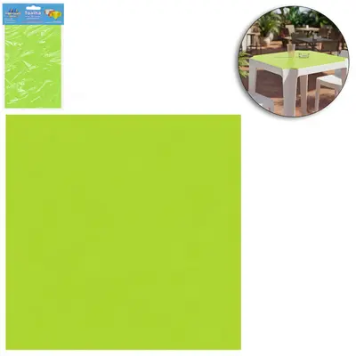 TOALHA PEROLADA VERDE CANA DE MESA DE PLASTICO QUADRADA COM 10 PECAS 70X70CM