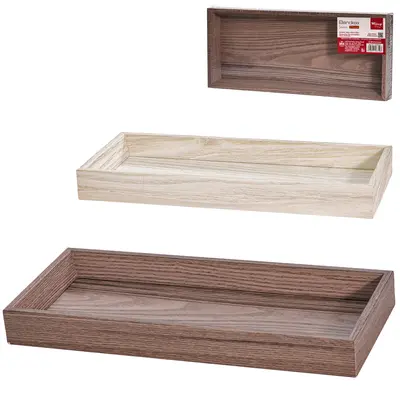 BANDEJA DE MADEIRA MDF RETANGULAR DECORATIVA SAVINE 28X12X3CM