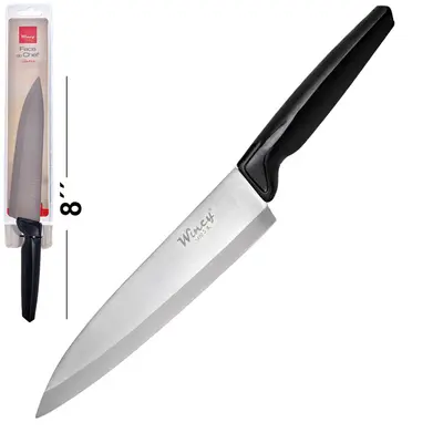 FACA DE COZINHA / PEIXEIRA DE INOX 8'' CABO PLASTICO PRETO CHEF UMBRA