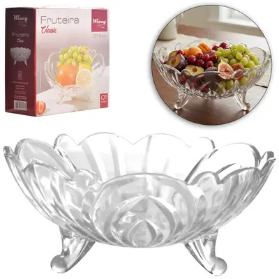 CENTRO DE MESA DE VIDRO REDONDO COM PE CLASSIC 1L 10X22,8CM DE Ø