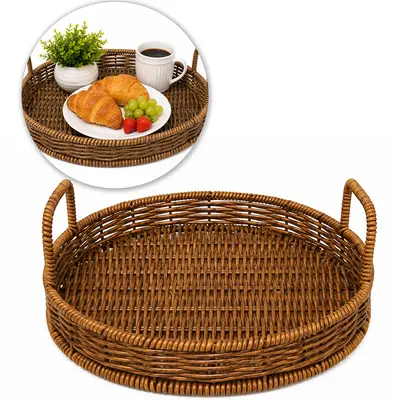 BANDEJA DE PLASTICO TIPO VIME REDONDA COM ALCA 9X25CM DE Ø