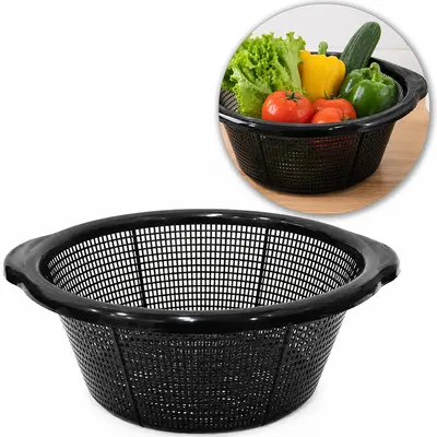 ESCORREDOR MULTIUSO / LAVA TUDO DE PLASTICO PRETO 9X25X23CM DE Ø