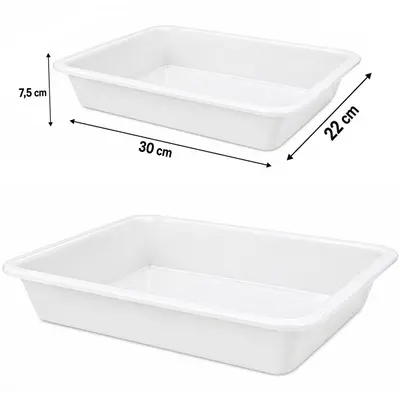 BANDEJA DE PLASTICO RETANGULAR LEITOSA MULTIUSO COM ALCA 3L 30X22X7,5CM