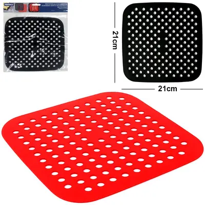 TAPETE ESTEIRA CULINARIO DE SILICONE QUADRADO PARA AIR FRYER / FRITADEIRA ELETRICA 21CM