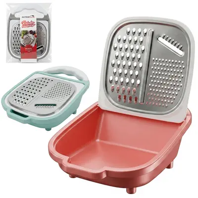 RALADOR 1 FACE DE INOX COM RESERVATORIO DE PLASTICO INTER HOUSE 26,5X18,5X8CM