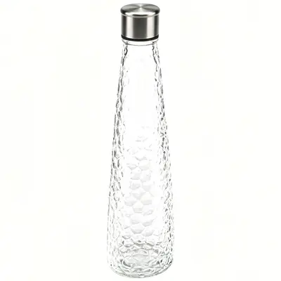 GARRAFA DE AGUA DE VIDRO MAR COM TAMPA DE INOX 750ML