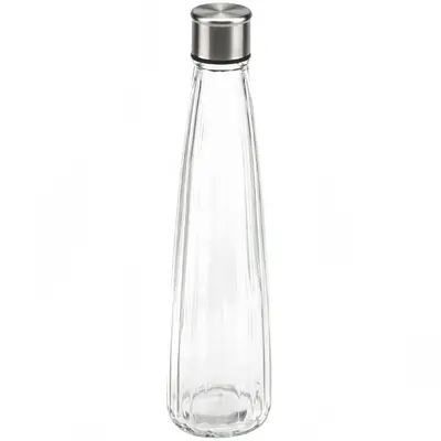 GARRAFA DE AGUA DE VIDRO RIVIERA COM TAMPA DE INOX 750ML