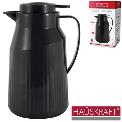 GARRAFA TERMICA COM AMPOLA DE VIDRO + GATILHO AURA PRETA HAUSKRAFT 1,5L