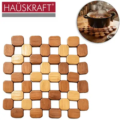DESCANSO DE PANELA DE BAMBU QUADRADO HAUSKRAFT 15,5CM