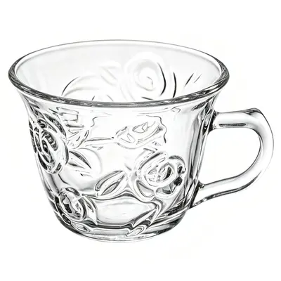 CANECA XICARA DE VIDRO PARA CHA ROSA SODA LIME 170ML