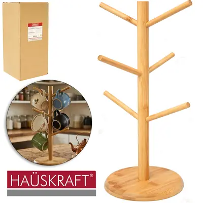 SUPORTE ORGANIZADOR DE BAMBU PARA 6 XICARAS HAUSKRAFT 34X16CM DE Ø