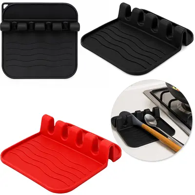 DESCANSO DE SILICONE PARA TALHER E TAMPA MULTIUSO 13,8X13,5X3,8CM