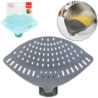 ESCORREDOR DE PLASTICO ACOPLAVEL BORDA PANELA COM CLIP 18X11CM