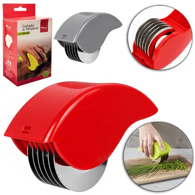 CORTADOR FATIADOR DE TEMPERO MANUAL DE INOX /PLASTICO 6 LAMINAS
