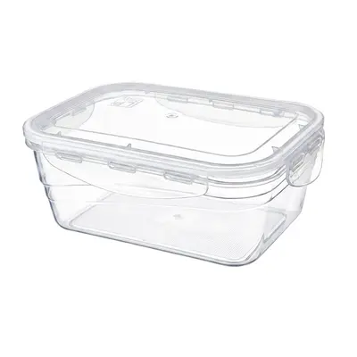 POTE DE PLASTICO RETANGULAR COM TAMPA HERMETICA E TRAVA 500ML 15X11X5,5CM