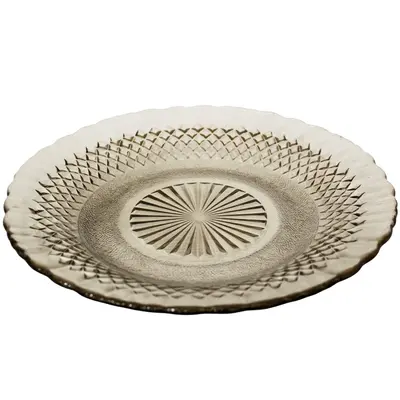 PRATO DE VIDRO RASO BARROCO GOLD 23CM DE Ø