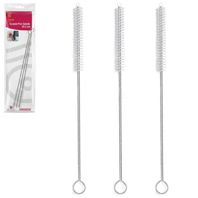 ESCOVA HIGIENICA PARA LIMPEZA DE CANUDOS COM 3 PECAS 22,5CM
