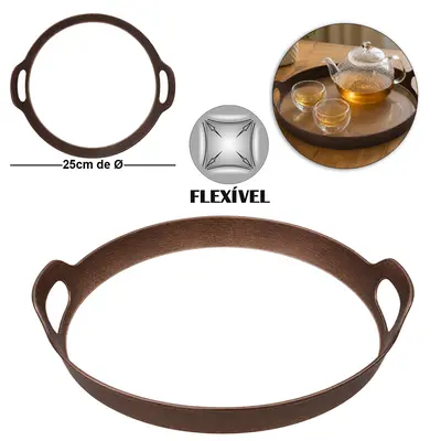 BANDEJA DE PLASTICO PET FLEXIVEL REDONDA COM ALCA 5X26,5X25CM DE Ø