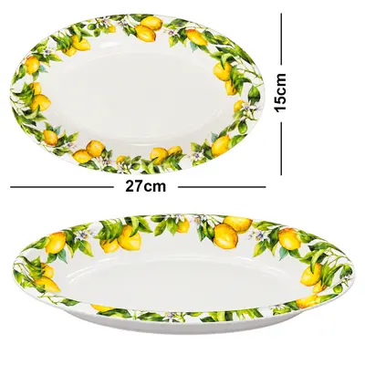 TRAVESSA DE MELAMINA OVAL M PREMIUM SICILIA 27X15X3,5CM