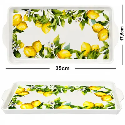 TRAVESSA DE MELAMINA RETANGULAR G COM ALCA PREMIUM SICILIA 35X17,5X2CM