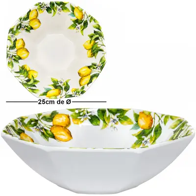 TIGELA DE MELAMINA OITAVADO M PREMIUM SICILIA 2080ML 8X25CM DE Ø