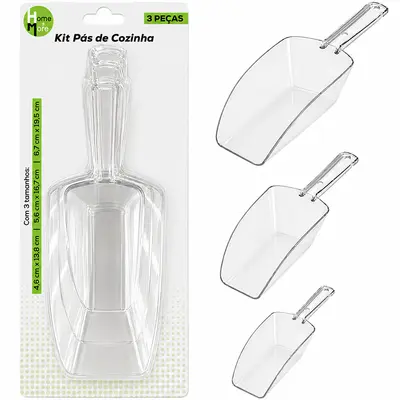 CONJUNTO DE PA / PEGADOR DE ACRILICO MULTIUSO COM 3 PECAS PMG