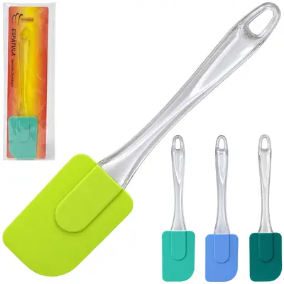 ESPATULA DE PAO DURO DE SILICONE CABO ACRILICO 24X6CM