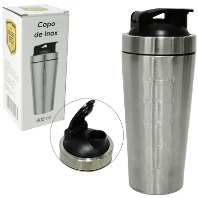 COPO COQUETELEIRA SHAKEIRA DE INOX 800ML NA CAIXA