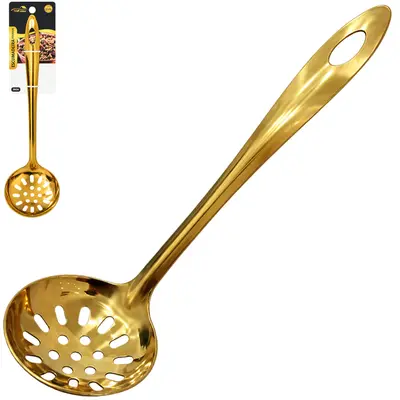 ESCUMADEIRA DOURADA PREMIUM TOP CASA DE INOX 26X7,5CM
