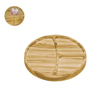 PETISQUEIRA DE BAMBU REDONDA COM 3 DIVISORIAS 25CM DE Ø