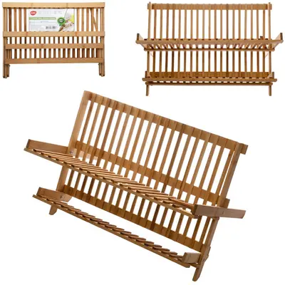 ESCORREDOR SECADOR DE PRATOS / COPOS DE BAMBU DOBRAVEL 45X33CM