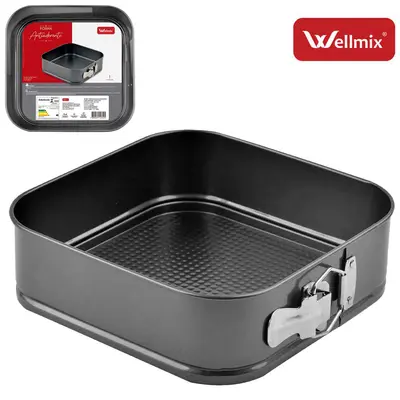 FORMA ASSADEIRA DE ACO CARBONO ANTIADERENTE QUADRADA COM FUNDO REMOVIVEL COCITANO 22X6CM