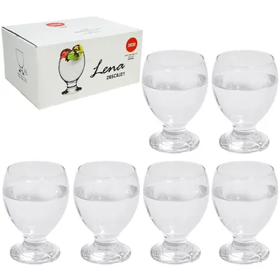 JOGO DE TACA DE VIDRO PARA CHOPP LENA COM 6 PECAS 250ML NA CAIXA