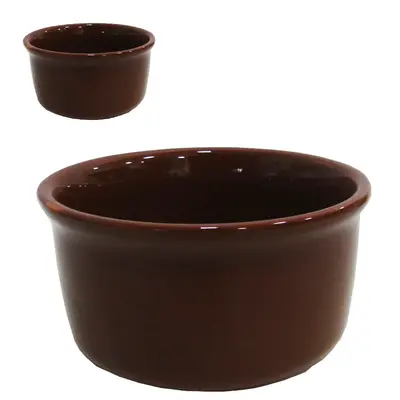 TIGELA CUMBUCA DE PORCELANA REDONDA MARROM 500ML