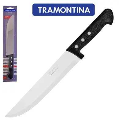 FACA DE COZINHA DE INOX 7'' CABO PLASTICO PRETO UNIVERSAL