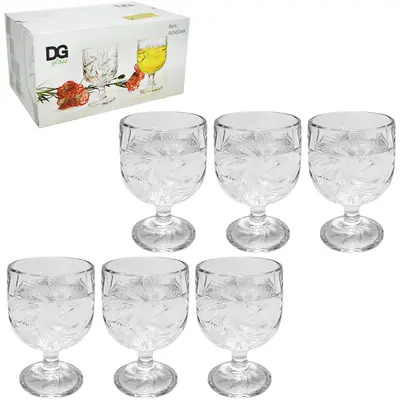 JOGO DE TACA DE VIDRO PARA VINHO SUNSTAR COM 6 PECAS 255ML NA CAIXA