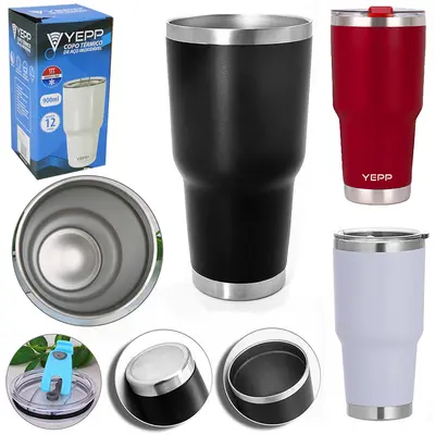 COPO TERMICO DE INOX COM PAREDE DUPLA + TAMPA DE ACRILICO COLORS 900ML NA CAIXA