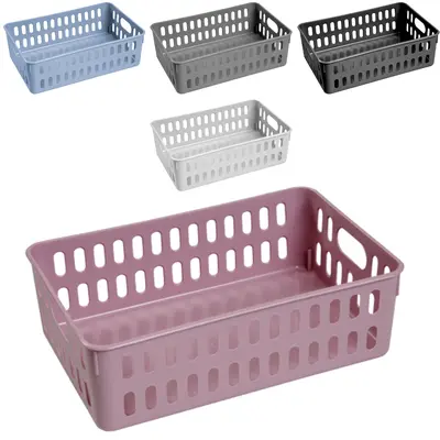 CESTO ORGANIZADOR DE PLASTICO RETANGULAR FELIX PEQUENA COLORS 25X17X7,5CM