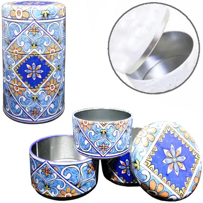 CONJUNTO DE POTE DE LATA REDONDO EMPILHAVEL COM TAMPA 3 PECAS 750ML